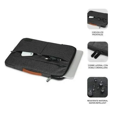 Funda Subblim Air Padding 360 Sleeve para Portátiles hasta 14"/ Gris Oscuro - Imagen 8