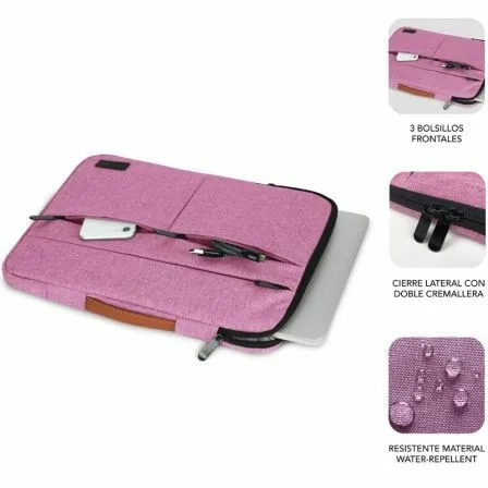 Funda Subblim Air Padding 360 Sleeve para Portátiles hasta 15.6"/ Rosa - Imagen 9