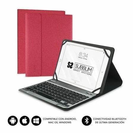 Funda con Teclado Subblim Keytab Pro Bluetooth para Tablets de 9.6"-10.8"/ Roja - Imagen 7
