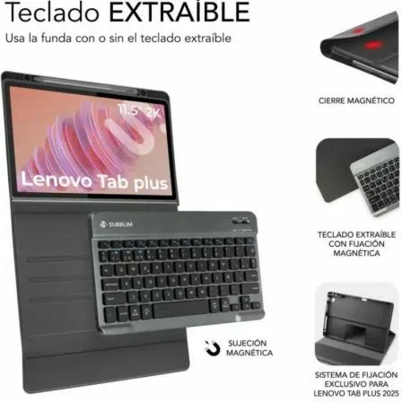 Funda con Teclado Subblim Keytab Pro BT Lenovo Tab 2025 11.5"/ Negra - Imagen 5