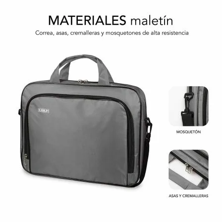 Maletín Subblim Oxford para Portátiles hasta 14"/ Gris - Imagen 9