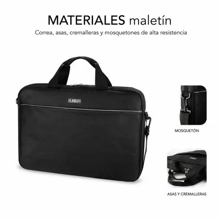 Maletín + Ratón Subblim Select Pack para Portátiles hasta 15.6"/ Cinta para Trolley/ Negro - Imagen 3