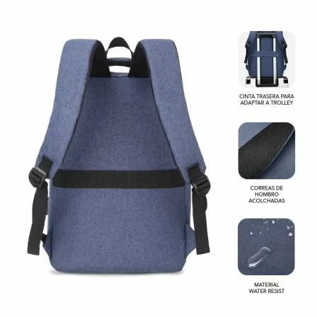 Mochila Subblim City Backpack para Portátiles hasta 15.6"/ Puerto USB/ Azul - Imagen 9