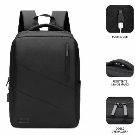 Mochila Subblim City Backpack para Portátiles hasta 15.6"/ Puerto USB/ Negra - Imagen 8