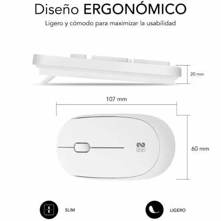 Teclado y Ratón Subblim Combo Business Slim Silencioso Inalámbrico/ Blanco - Imagen 8