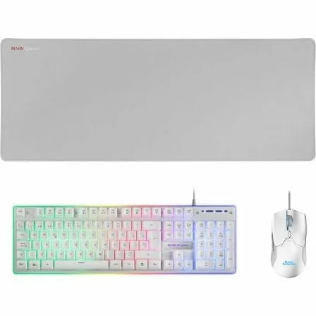Pack Gaming Mars Gaming MCPX/ Teclado H-MECH + Ratón Óptico + Alfombrilla/ Blanco - Imagen 7