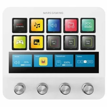 Stream Deck Mars Gaming MSD-PRO/ 10 Teclas LCD + 4 Diales Personalizables/ Blanco - Imagen 5