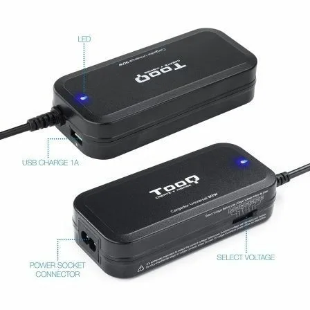 Cargador de Portátil TooQ TQLC-90BS02M/ 90W/ Manual/ 12 Conectores/ Voltaje 15-24V/ 1 USB - Imagen 9