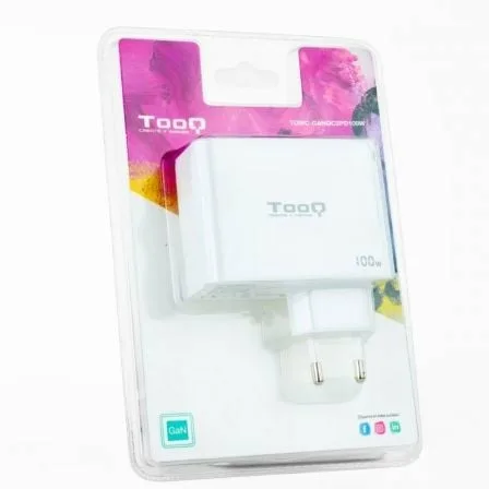 Cargador de Pared GaN TooQ TQWC-GANQC2PD100W/ 2xUSB Tipo-C/ 1xUSB/ 100W - Imagen 9