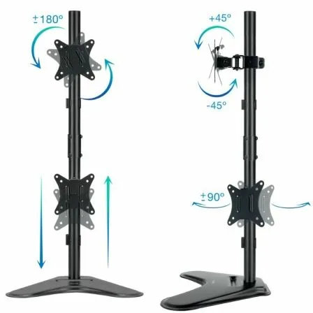 Soporte de Sobremesa para 2 Monitores TooQ DB1703TNV-B/ Giratorio/ Inclinable/ hasta 9kg - Imagen 8
