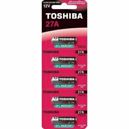 Pack de 5 Pilas 12V Toshiba 27A/ 12V/ Alcalinas - Imagen 3