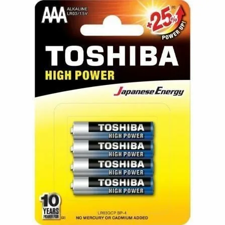 Pack de 4 Pilas AAA Toshiba High Power LR03/ 1.5V/ Alcalinas - Imagen 5