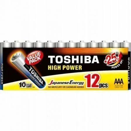 Pack de 12 Pilas AAA Toshiba High Power LR03/ 1.5V/ Alcalinas - Imagen 5