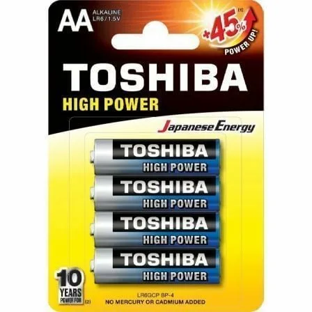 Pack de 4 Pilas AA Toshiba High Power LR6/ 1.5V/ Alcalinas - Imagen 3