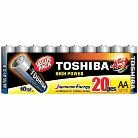 Pack de 20 Pilas AA Toshiba High Power LR6/ 1.5V/ Alcalinas - Imagen 5