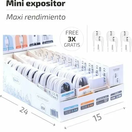 Expositor BSK Tech One TEC2991/ Incluye 10 Cargadores, 20 Cables BASIK y 10 Auriculares - Imagen 7