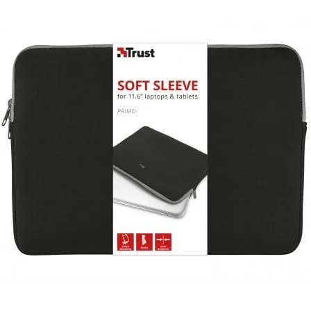 Funda Trust Primo Soft Sleeve para Portátiles/ Tablets hasta 11.6"/ Negra - Imagen 7