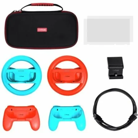 Pack Gaming Trust Gaming GXT 1249/ Estuche rígido + 2 Joy-Con + 2 Volantes + Cristal Templado para Switch + Soporte de Carga - Imagen 6