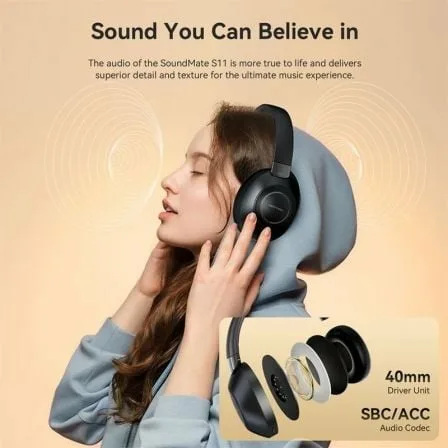 Auriculares Inalámbricos Vention SoundMate S11 NBBB0/ con Micrófono/ Bluetooth/ Negros - Imagen 9