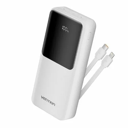 Powerbank 20000mAh Vention FHPW0/ 22.5W/ Blanca/ Incluye Cable USB Tipo-C y Lightning - Imagen 7