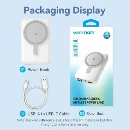 Powerbank 10000mAh Vention FHTB0/ 22.5W/ Wireless/ Negra - Imagen 9