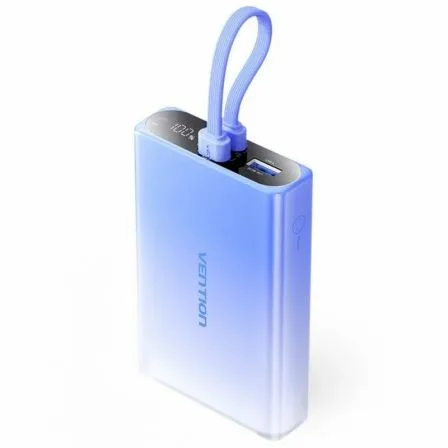 Powerbank 10000mAh Vention FHZL0/ 22.5W/ Azul/ Incluye Cable USB Tipo-C y Lightning - Imagen 2