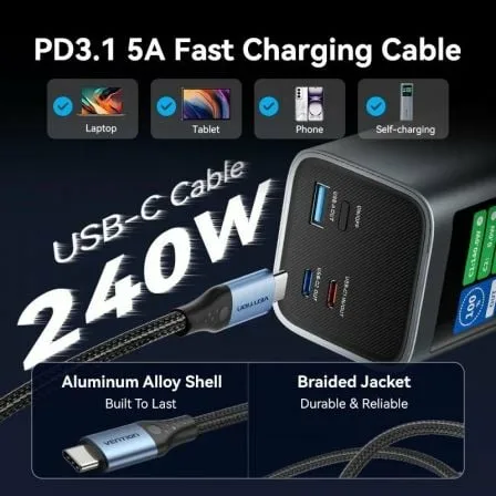 Powerbank 27000mAh Vention FKEH0/ 140W/ Gris - Imagen 6