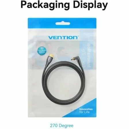 Cable HDMI 2.0 4K Acodado Vention ALRBG/ HDMI Macho - HDMI Macho/ 1.5m/ Negro - Imagen 4