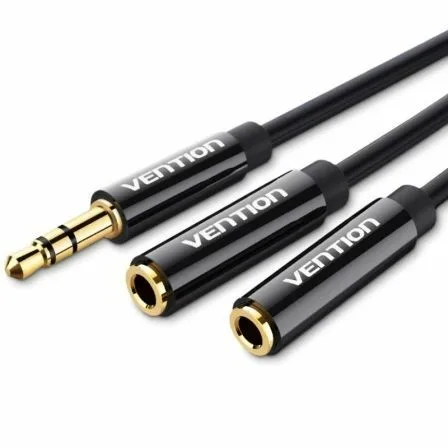 Cable Estéreo Vention BBSBY/ Jack 3.5 Macho - 2x Jack 3.5 Hembra/ 30cm/ Negro - Imagen 7