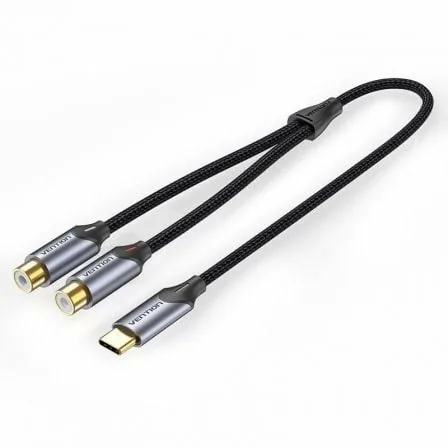 Cable Conversor Vention BGVHG/ 2x RCA Hembra - USB Tipo-C Macho/ 1.5m/ Gris - Imagen 3