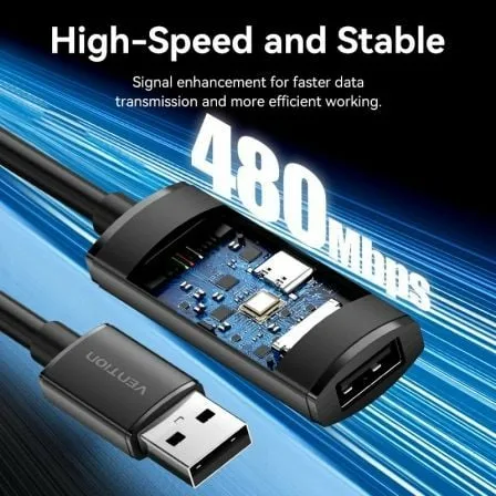 Cable Alargador USB 2.0 Vention CBKBL/ USB Macho - USB Hembra/ 480Mbps/ 10m/ Negro - Imagen 8