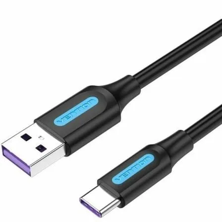 Cable USB 2.0 Tipo-C Vention CORBC/ USB Macho - USB Tipo-C Macho/ 480Mbps/ 25cm/ Negro - Imagen 3