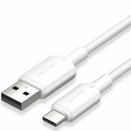 Cable USB 2.0 Tipo-C Vention CTQWF/ USB Tipo-C Macho - USB Macho/ Hasta 60W/ 480Mbps/ 1m/ Blanco - Imagen 7