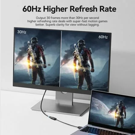 Cable Conversor Vention HBZBB/ DisplayPort Macho - HDMI 4K Hembra/ 15cm/ Negro - Imagen 9