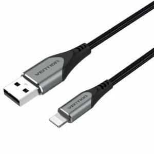 Cable USB 2.0 Lightning Vention LABHG/ USB Macho - Lightning Macho/ 1.5m/ Gris