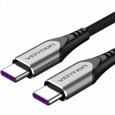 Cable USB 2.0 Tipo-C Vention TAEHG/ USB Tipo-C Macho - USB Tipo-C Macho/ Hasta 100W/ 480Mbps/ 1.5m/ Gris - Imagen 7