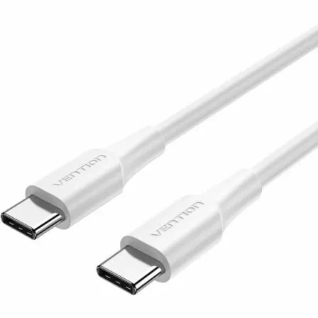 Cable USB 2.0 Tipo-C 3A Vention TRCWF/ USB Tipo-C Macho - USB Tipo-C Macho/ Hasta 60W/ 480Mbps/ 1m/ Blanco - Imagen 5