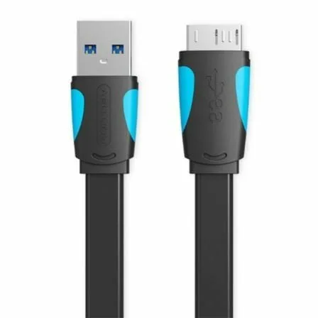 Cable USB 3.0 Vention VAS-A12-B050/ MicroUSB Macho - USB Macho/ 10W/ 5Gbps/ 50cm/ Azul y Negro - Imagen 3