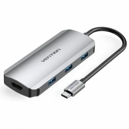 Docking USB Tipo-C Vention TOFHB/ 1xHDMI/ 3xUSB/ 1xUSB Tipo-C/ 1xUSB Tipo-C PD/ Gris - Imagen 5