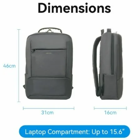 Mochila Vention KRNB0 para Portátiles hasta 15.6"/ 23L/ Gris Oscuro - Imagen 9