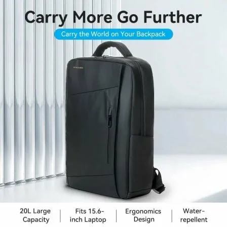 Mochila Vention KRRB0 para Portátiles hasta 15.6"/ 20L/ Impermeable/ Negra - Imagen 8