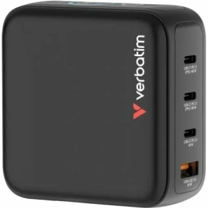 Cargador de Pared Universal GaN para Viaje Verbatim Mini GaN Charger Con Pantalla/ 3xUSB Tipo-C/ 1xUSB/ 140W