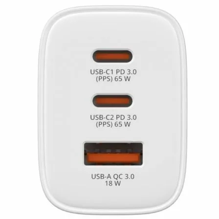 Cargador de Pared GaN Verbatim Essentials/ 2xUSB Tipo-C/ 1xUSB/ 65W - Imagen 5