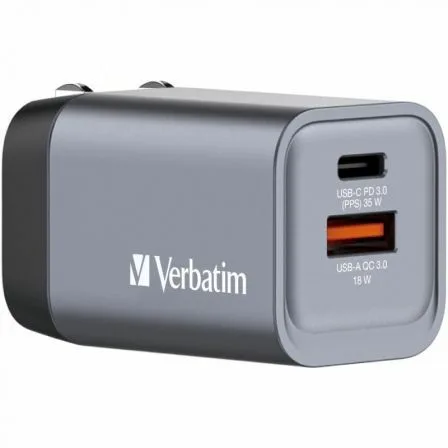 Cargador de Pared Universal GaN para Viaje Verbatim GNC-35/ 1xUSB Tipo-C/ 1xUSB/ 35W - Imagen 7