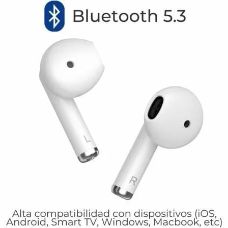 Auriculares Bluetooth ZTE Buds 2 con estuche de carga/ Autonomía 5h/ Blancos - Imagen 6