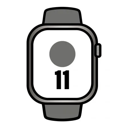 Apple Watch Series 11/ GPS/ Cellular/ 46mm/ Titanio Natural/ Correa Deportiva Gris Piedra S/M