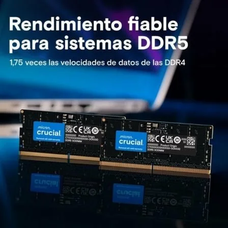 Memoria RAM Crucial 16GB/ DDR5/ 4800MHz/ 1.1V/ CL40/ SODIMM - Imagen 2