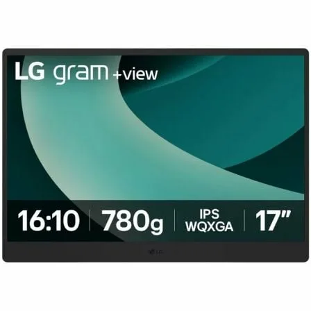 Monitor Portátil LG Gram +view 17MT70.ASDWU 17"/ WQXGA/ Multimedia/ Negro y Plata