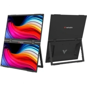 Monitor Portátil Táctil Verbatim Duo Essentials 15.6" + 15.6"/ Full HD/ Multimedia/ Negro