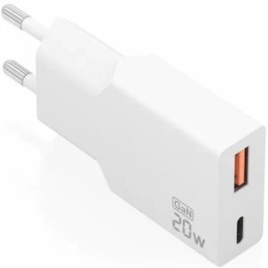 Cargador de Pared GaN Aisens A110-0998/ 1xUSB Tipo-C/ 1xUSB/ 20W/ Blanco